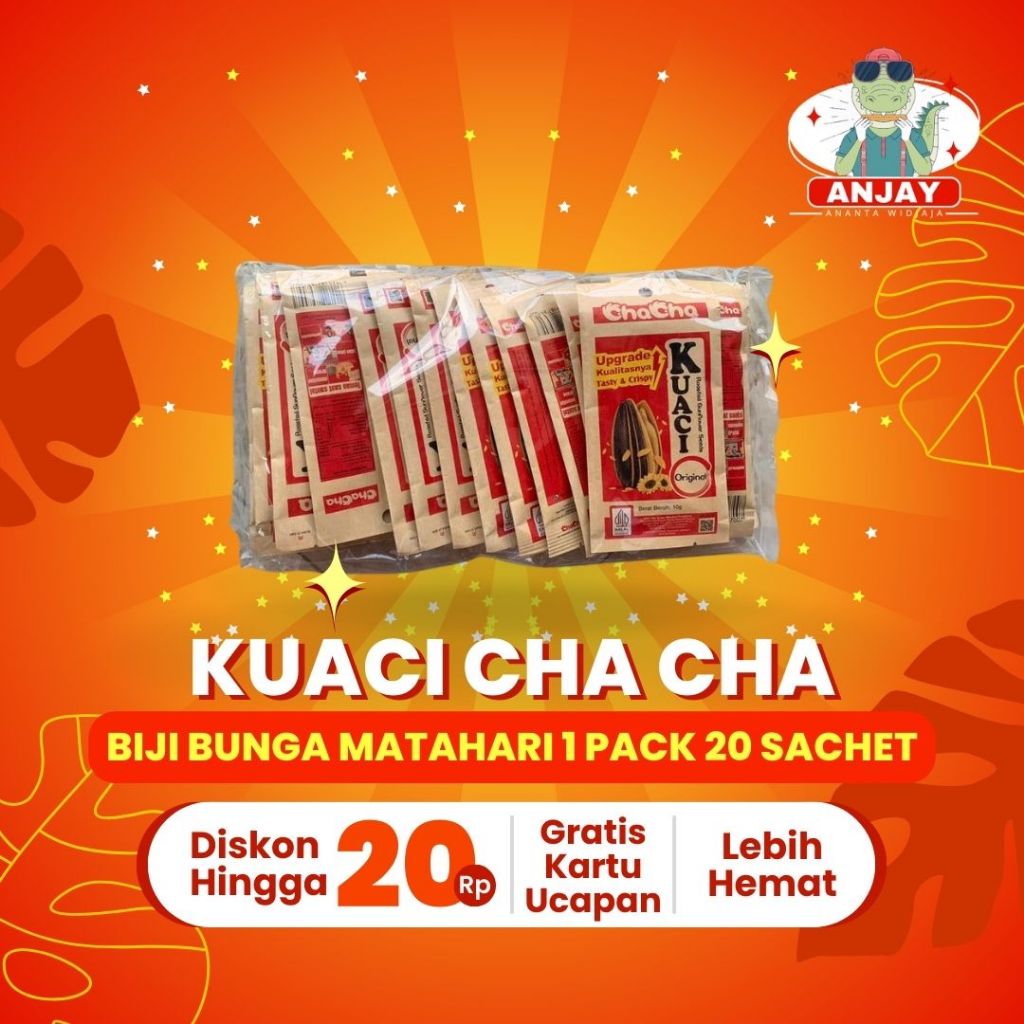 

CHACHA Kuaci Biji Bunga Matahari 1 Pack (20 Sachet x 10g) – Pouch