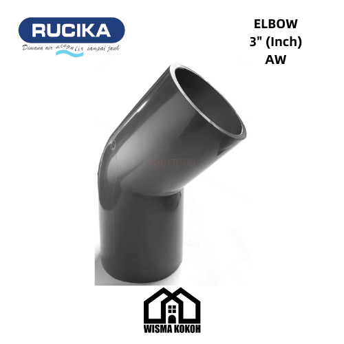 RUCIKA KENI / ELBOW 45° PVC 3" (Inch) AW