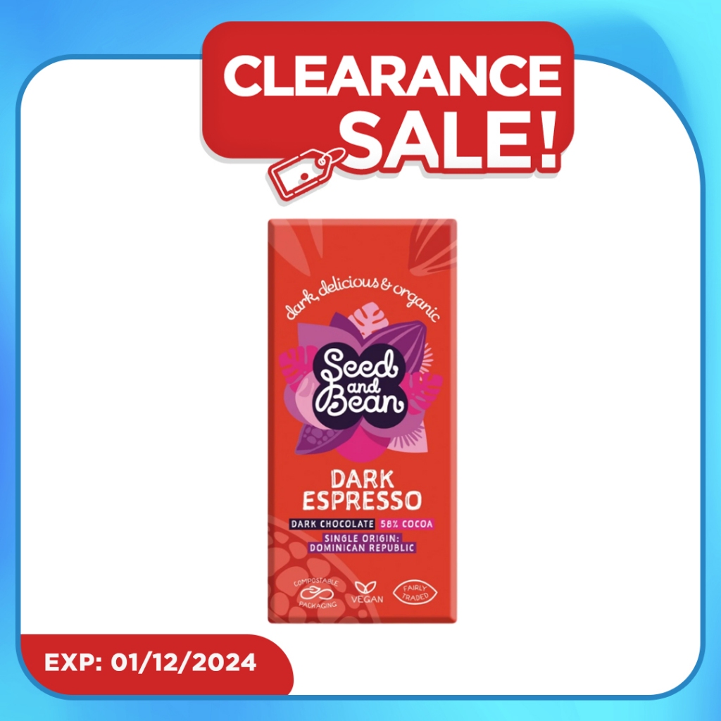 

Seed & Bean Organic Dark 58% Cocoa Coffee Espresso Bar 75 Gr