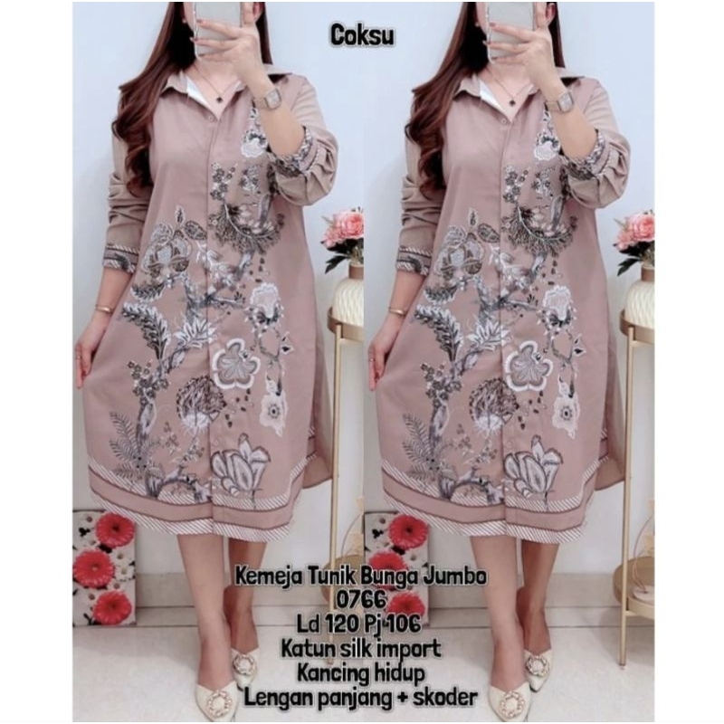 TUNIK BUNGA  MOTIF CORAK BUNGA 0766 PREMIUM (L1)