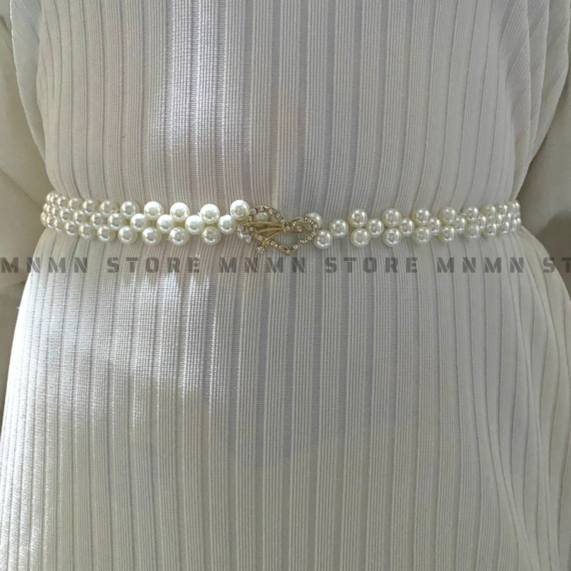 MNMN - NEW Belt Wanita Mischaa // Belt Mutiara Premium // Belt Baju Import // Gesper Baju