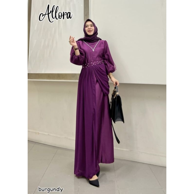 Allora Gamis Pesta Mewah Muslimah Gaun Wisuda Bridemaids - Khanza Hijab
