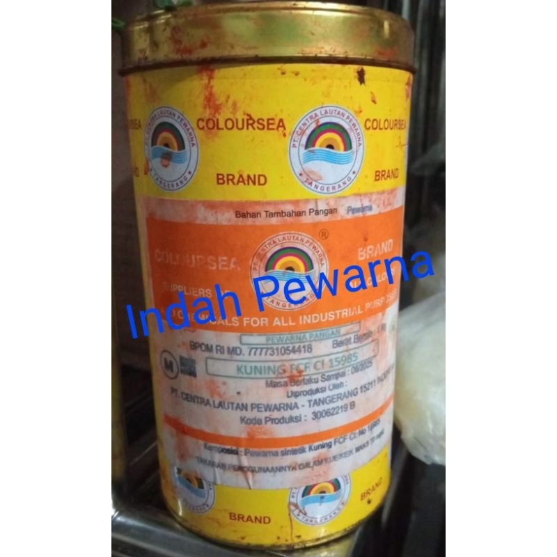 

Pewarna makanan 1kg, kuning FCF Cl 15985 merek coloursea