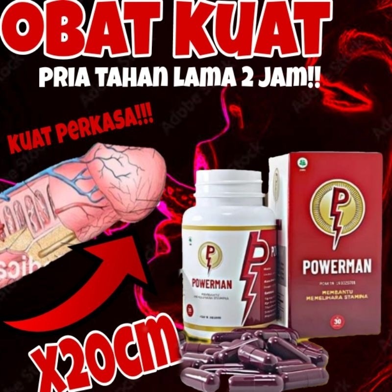 POWERMAN OBAT KUAT PRIA TAHAN LAMA herbal kuat pria tahan lama 100%original BPOM DAN HALLAL