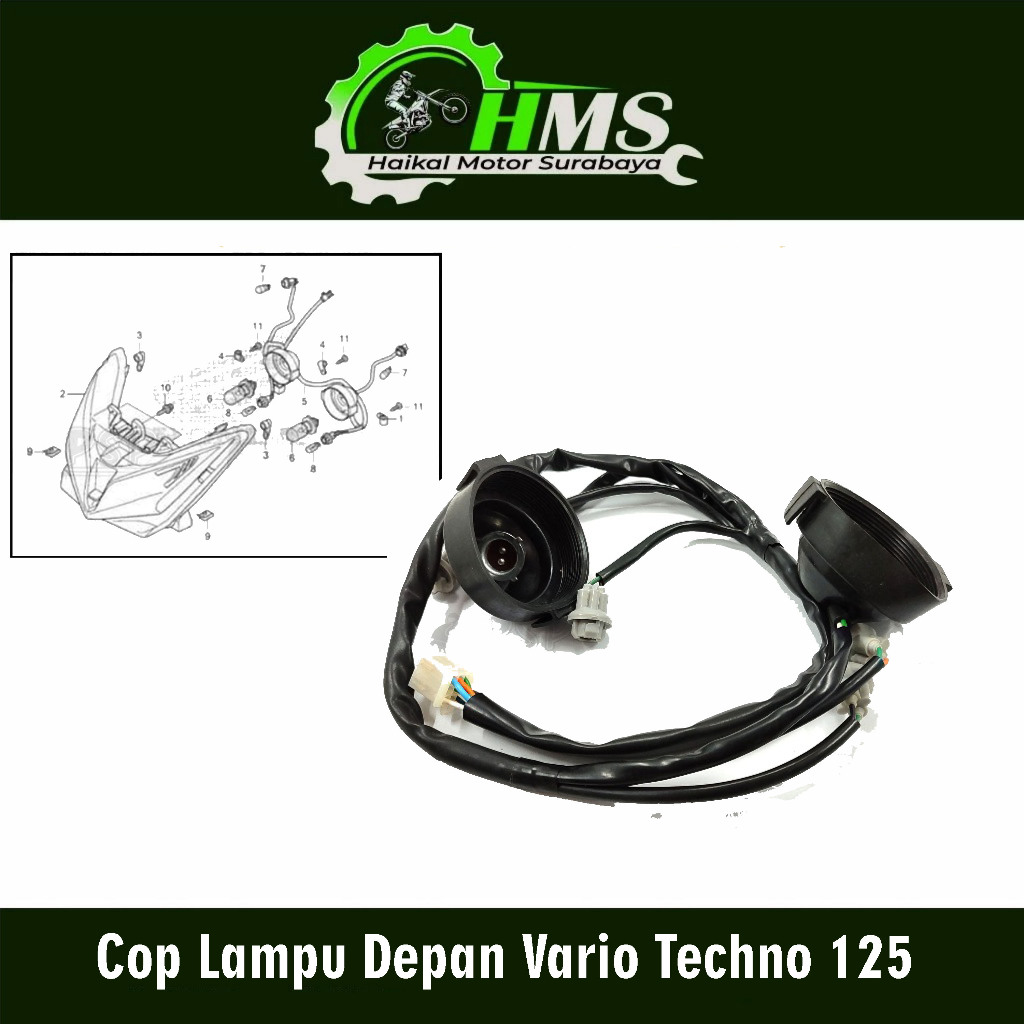 Cop Lampu Depan Vario Techno 125 - Pitingan Socket Soket Dop Depan Honda Vario Tekno 125 Old