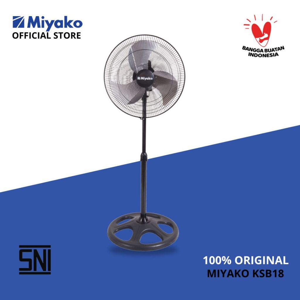 Kipas Angin Miyako KSB18 - Stand Fan 18 Inch - Baling baling alumunium