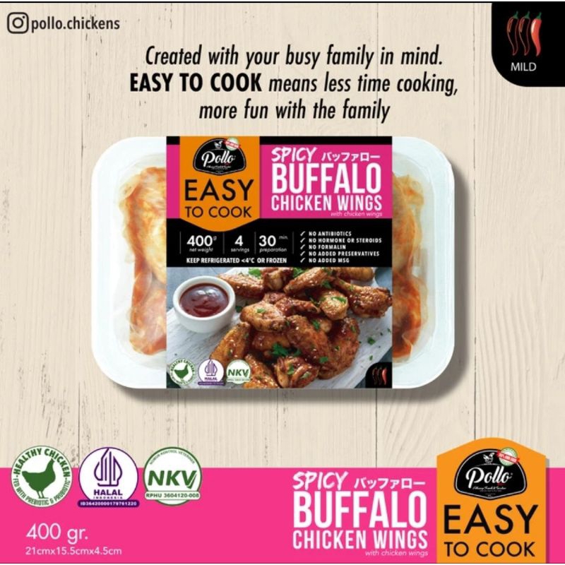 

Easy To Cook - Spicy Buffalo Wings Ayam Pollo 400 Gr