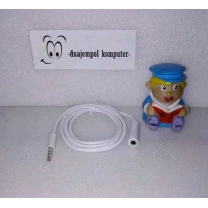 kabel perpanjangan audio 1-meter male female jack 3.5 mm aux ekstension cable hp hape andrid tablet 