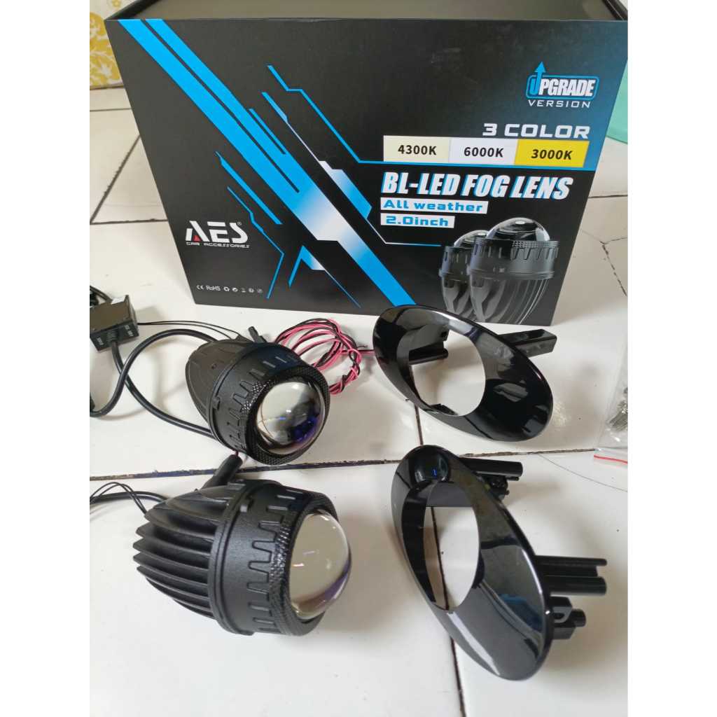 lampu foglamp 2 inch aes 3 warna breket honda