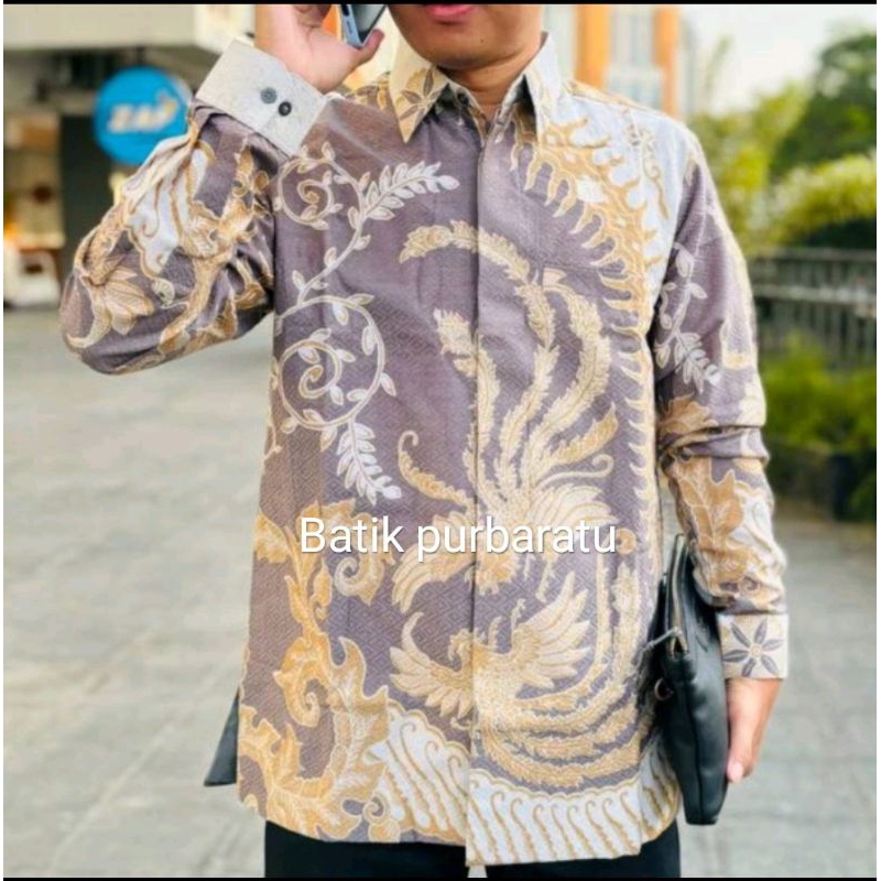 Batik pria bahan doby premium lapis furing hero  full body batik mewah batik pejabat baju batik doby