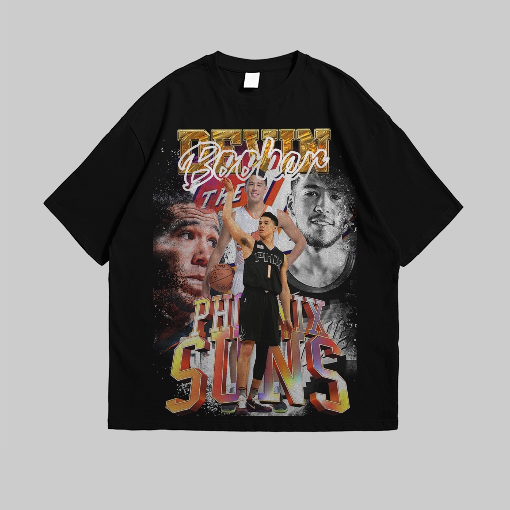 PSYCHOSIES Kaos Distro Vintage Phoenix Suns Booker Pria Dan Wanita Lengan Pendek Cotton Combad 24s