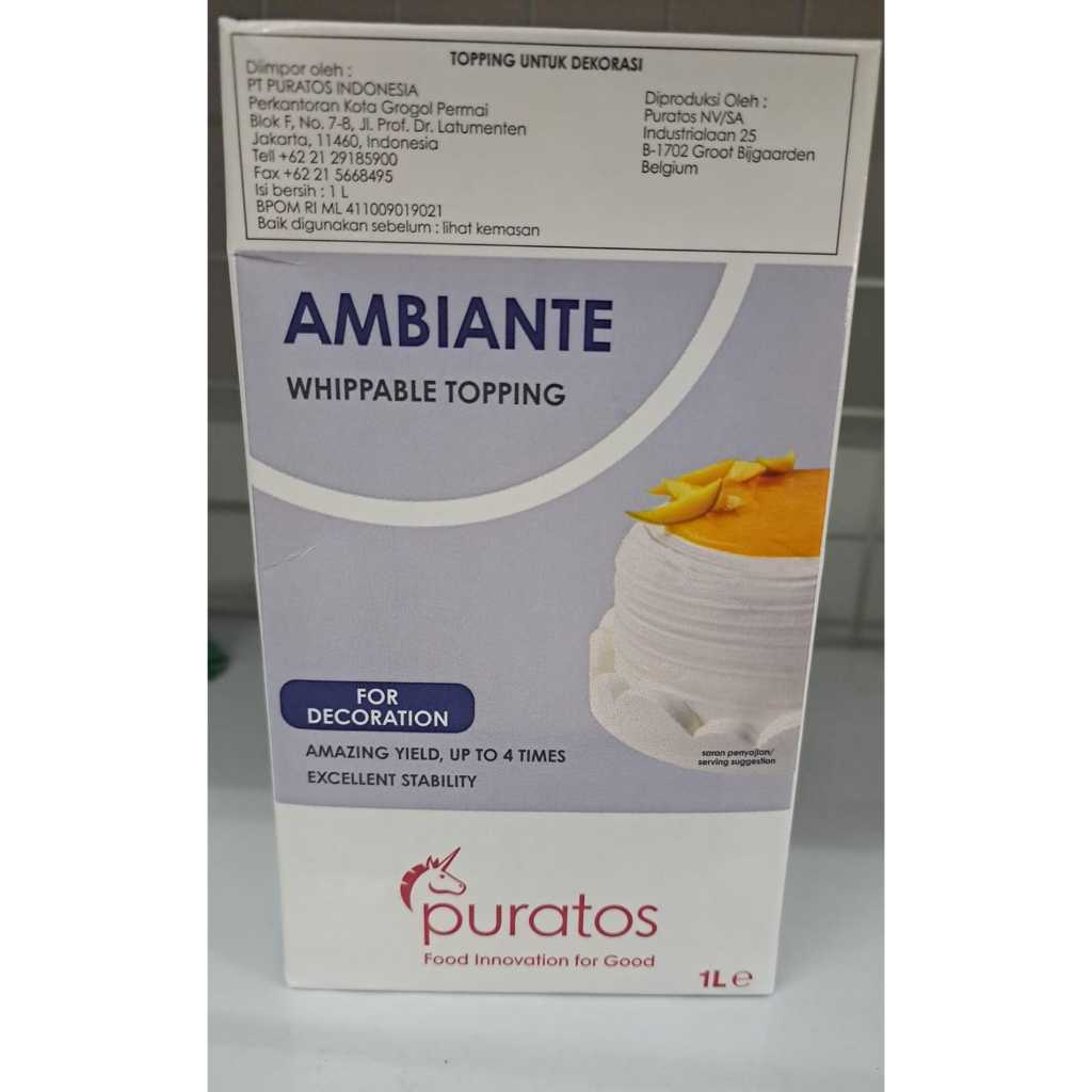

1Ltr Ambiante Puratos Whippy Cream Non Dairy