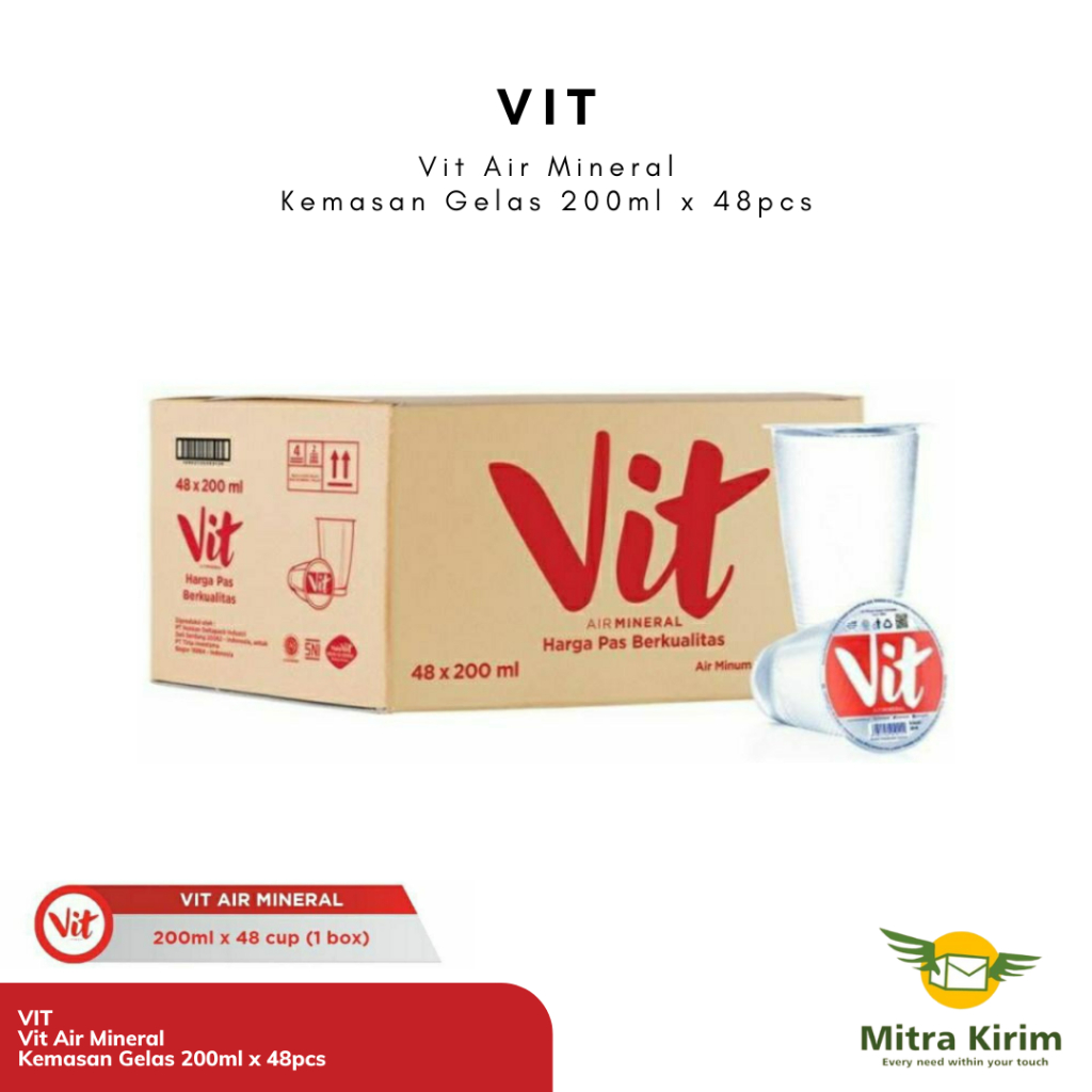 

VIT Air Mineral Gelas 200ml x 48pcs - Per KARTON