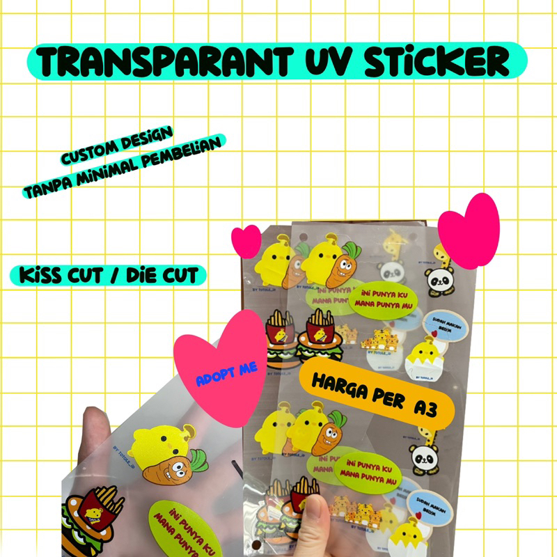

transparant uv sticker / transparant super clear sticker / sticker custom