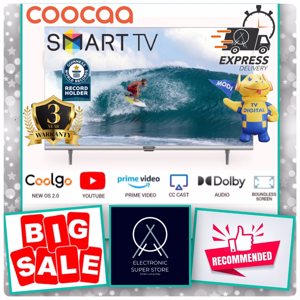 COOCAA 55INCH DIGITAL SMART TV (MODEL : COOCAA 55S3U) 4K UHD SMART LED TV COOCAA