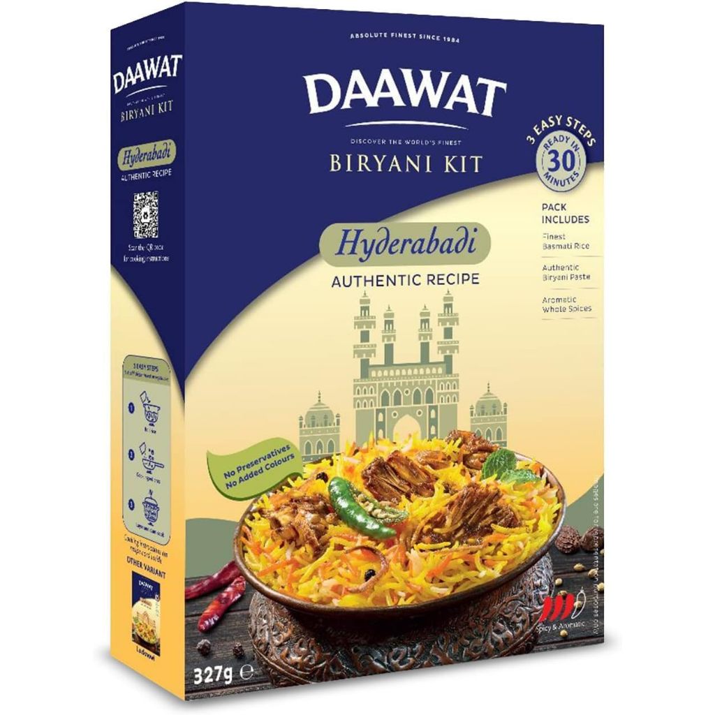 

DAAWAT BIRYANI KIT HYDERABADI 327G / Ready to Cook Meal Kit Includes