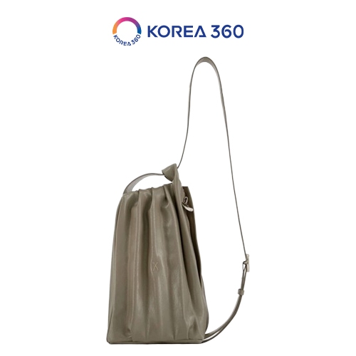 JOSEPH AND STACEY LUCKY PLEATS PUMPKIN BAG - DUSTY GREEN