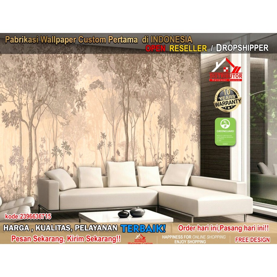 Wallpaper Dinding Custom 3D Vintage | Wallpaper Hutan | Wallpaper Dinding | Wallsticker | Wallpaper 