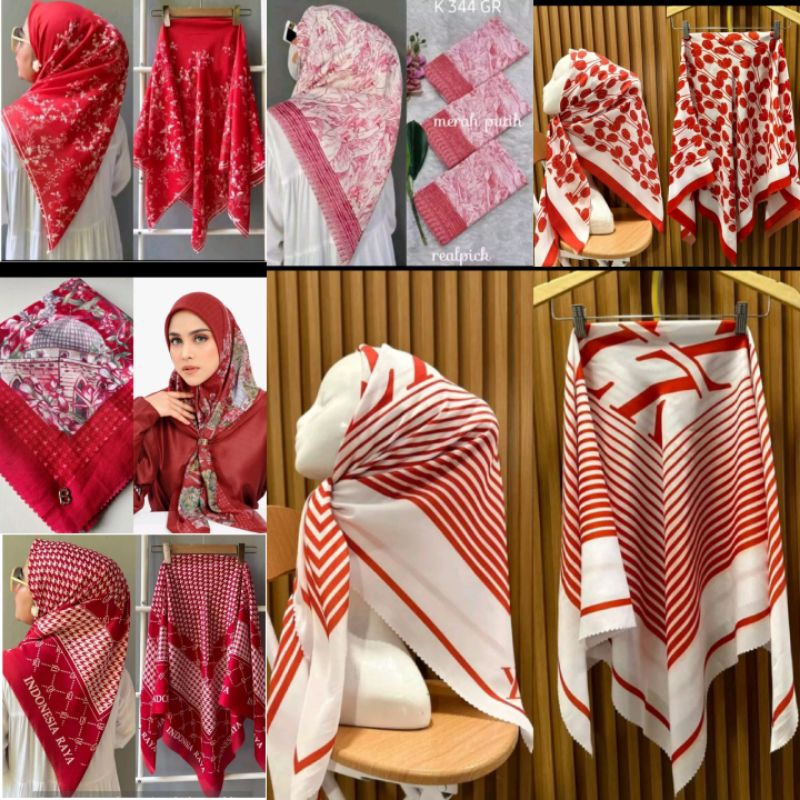 Hijab Bendera / Hijab Kemerdekaan / Hijab Agustusan / Hijab Merah