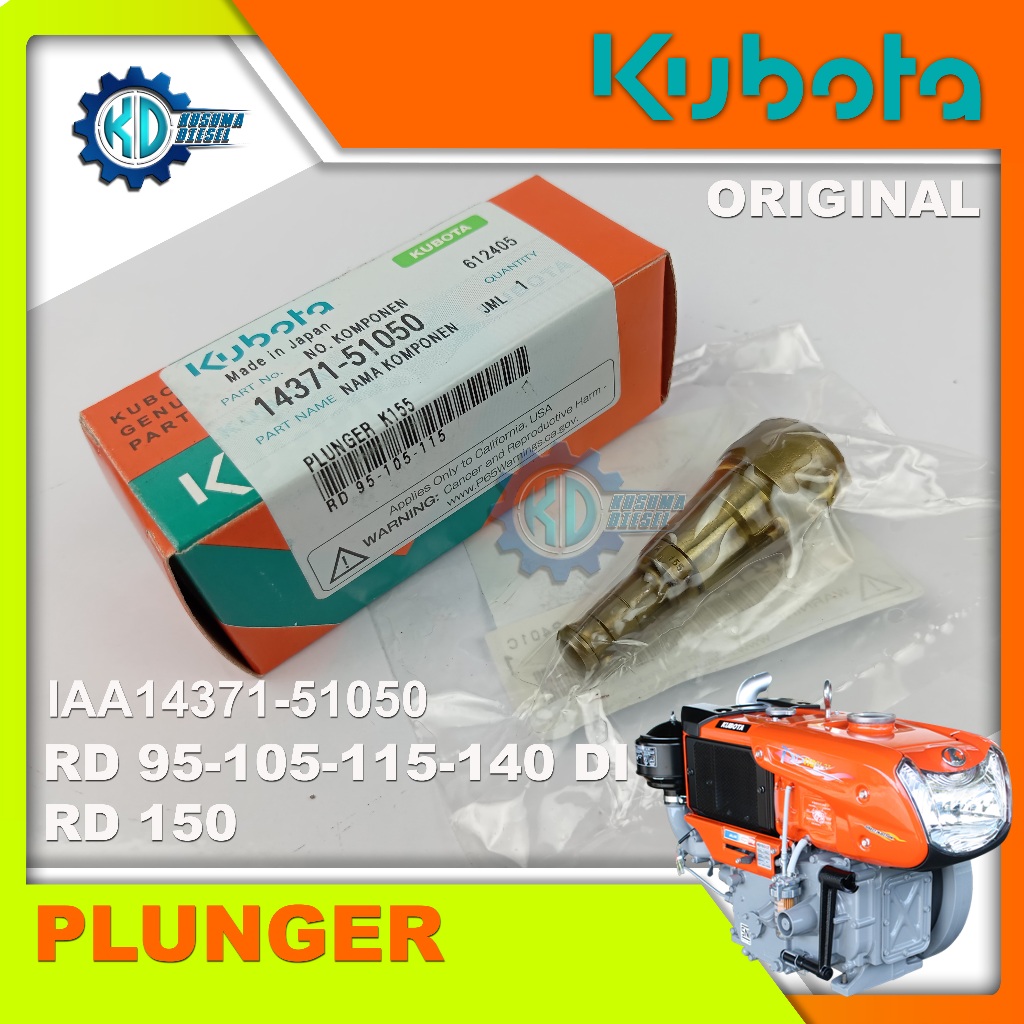 PLUNGER RD 95-105-115-140 DI/ RD 150 - 110 2T -  PLUNGER KUBOTA -  PLUNGER RD 95-105-115-140 DI/ RD 