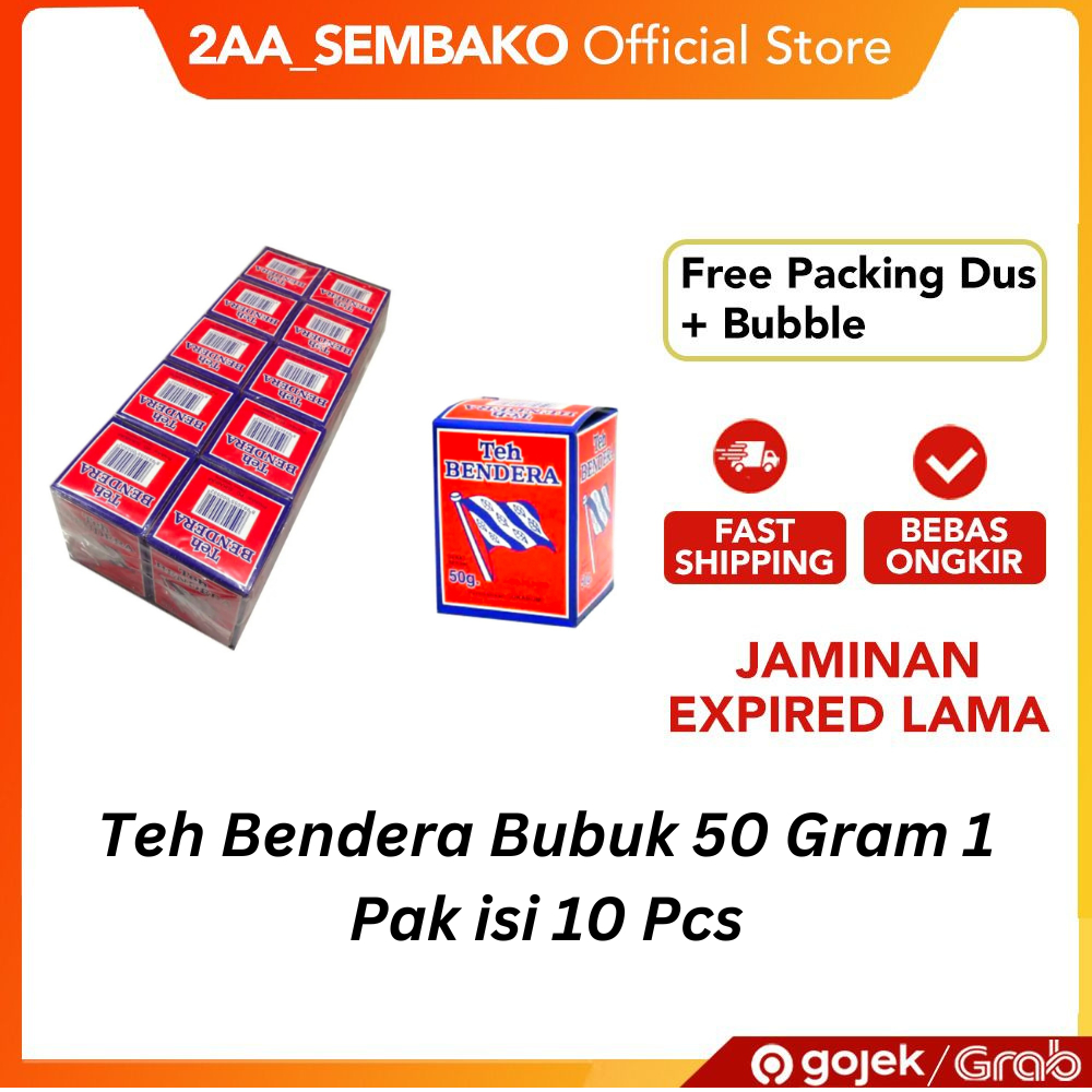 

Teh Bendera Bubuk 50 Gram 1 Pak isi 10 Pcs