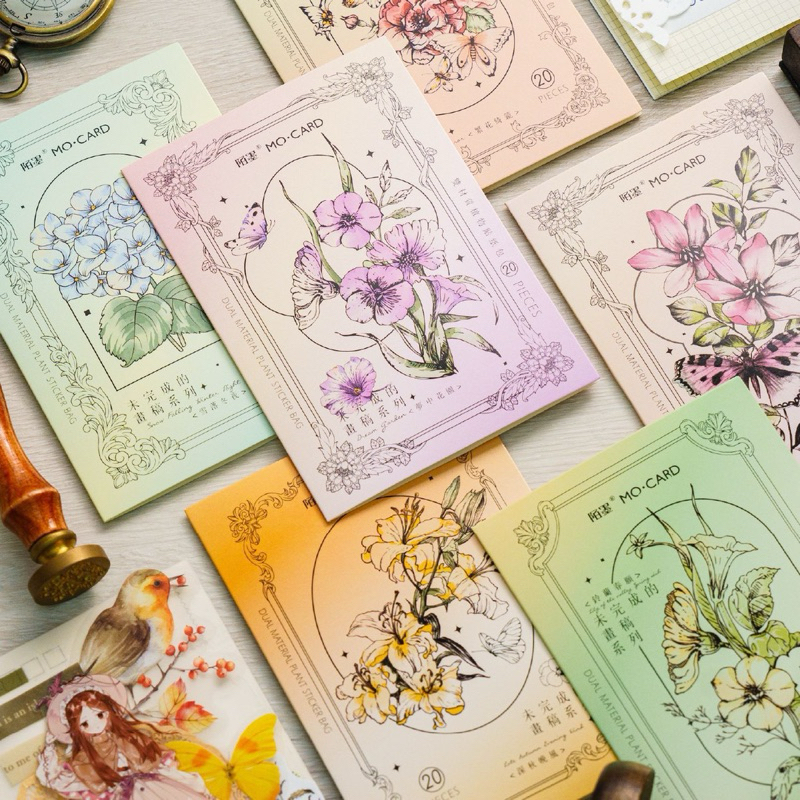 

[B721] Paket Stiker Tanaman Mo Mo, Seri Gambar Belum Selesai, 6 Bahan Dasar Kolase Dekoratif DIY untuk Buku Pegangan