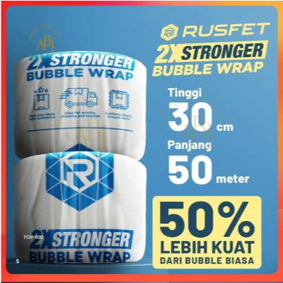 

Bubble Wrap Roll Premium Rusfet 50m / Plastik Bubble Packing Rusfet 30x50m