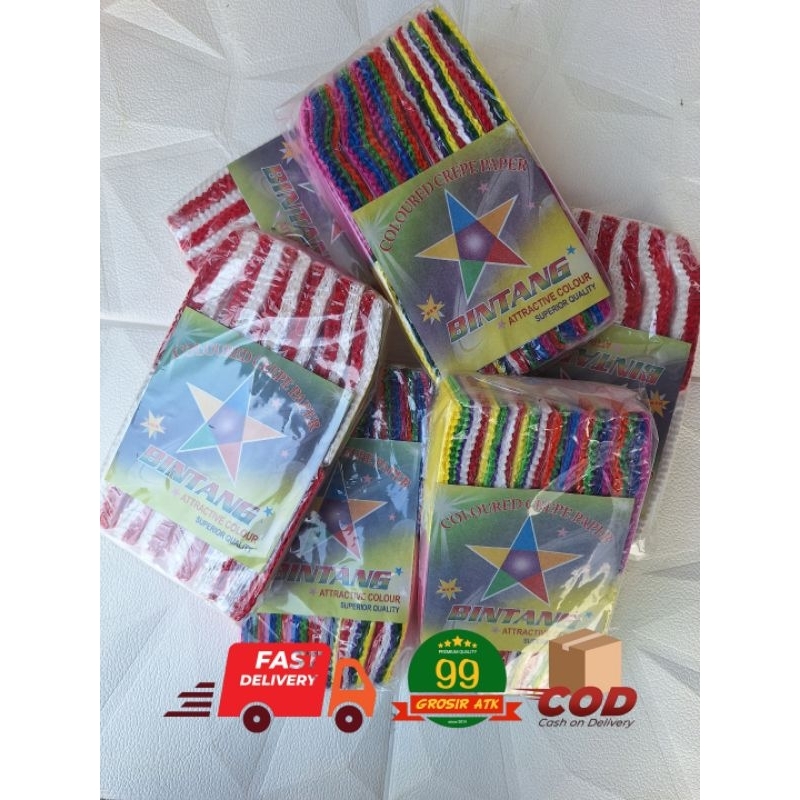 

(isi 12) CREPE PAPER/KERTAS KREP/ Art Decoration/KERTAS HIAS