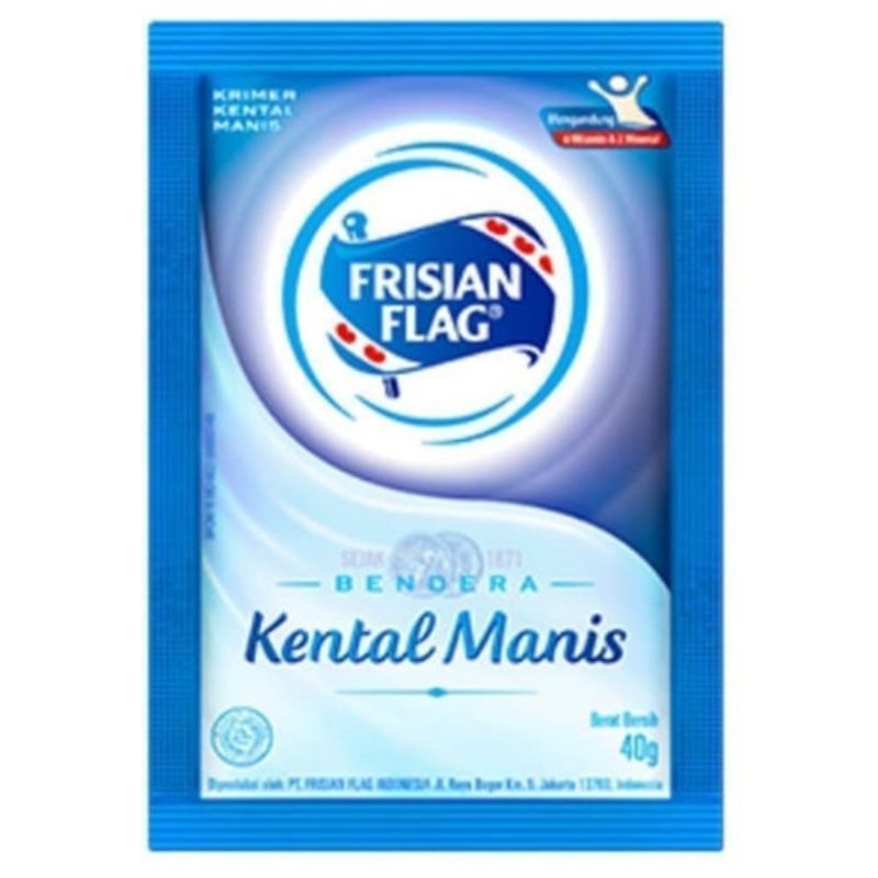 

Frisian Flag/Indomilk/Cap Enaak Susu Kental Manis Putih Sachet @37g