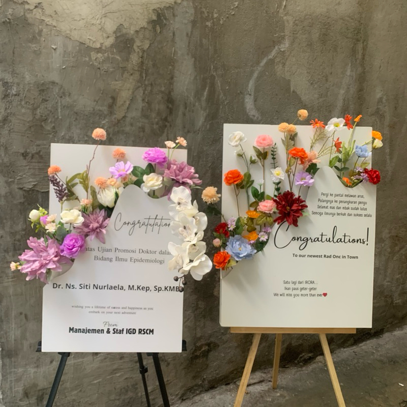 Papan Bunga Wisuda / Flower Box / Flower Box Sign / Welcome Sign / Papan Ucapan Wisuda / Box Flowers