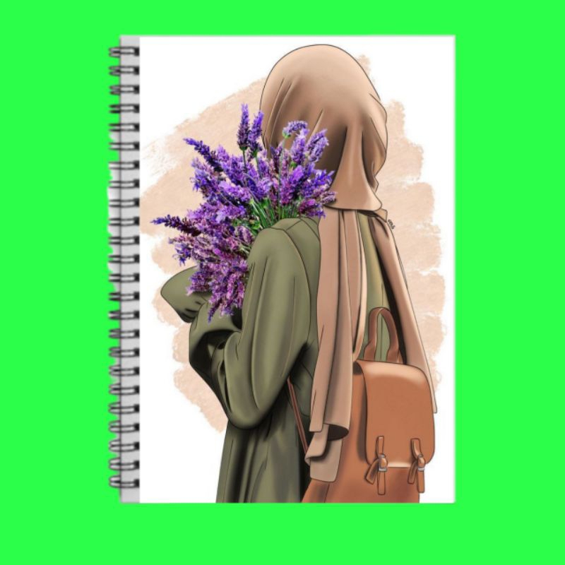 

notebook ring spiral buku tulis buku catatan pocket diary cover muslimah hijabers ukuran A6 tebal