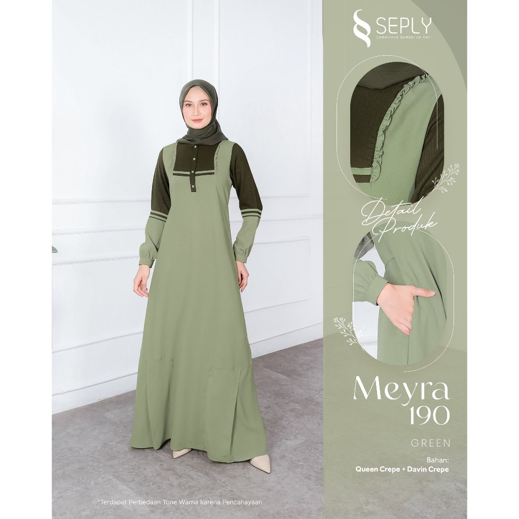 Gamis Seply Meyra 190, Gamis Simpel Mewah, Gamis Simpel Jumbo, Gamis Lebaran Mewah