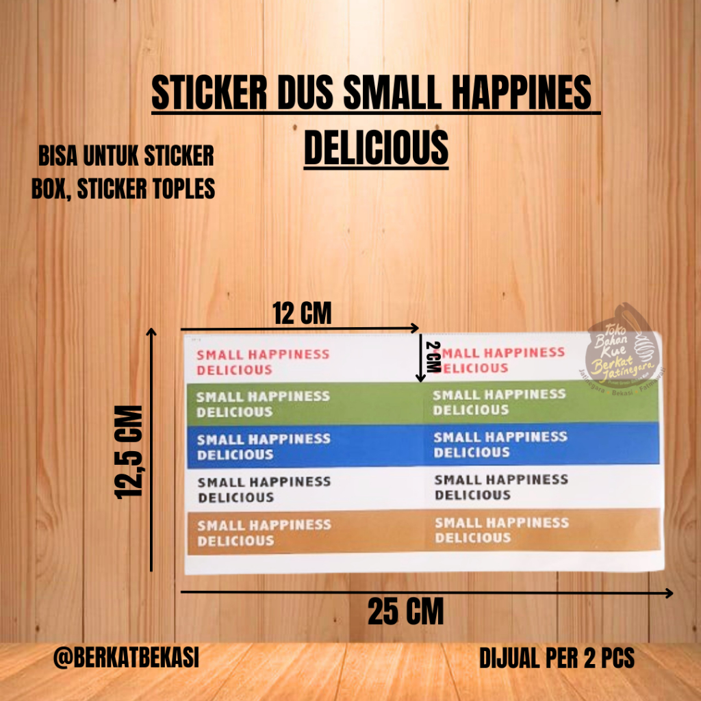 

STICKER DUS SMALL HAPPINES DELICIOUS / STICKER BOX IMPOR / LABEL TOPLES