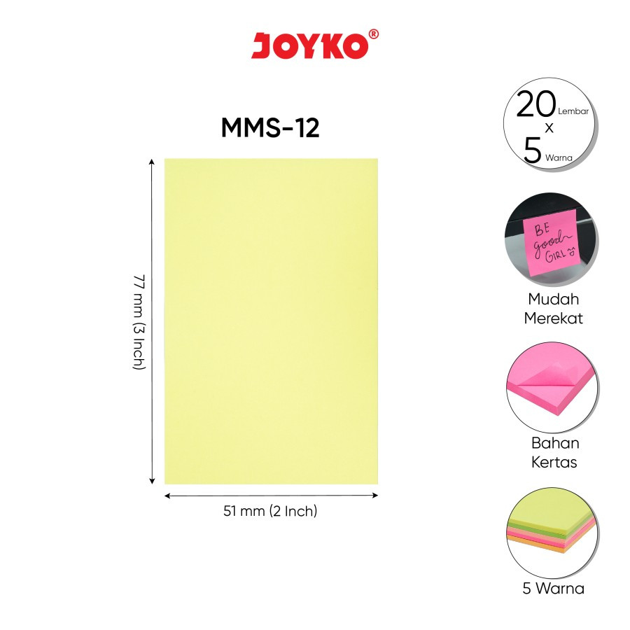 

Sticky Note Kertas Memo Memo Tempel Joyko MMS-12 Memo Stick