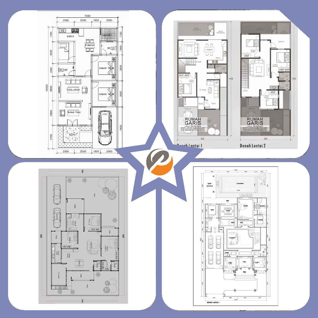 Jasa Desain Denah Rumah Kantor Ruko Cafe Kost Minimalis Klasik Software Autocad 2D Lenkap Termurah