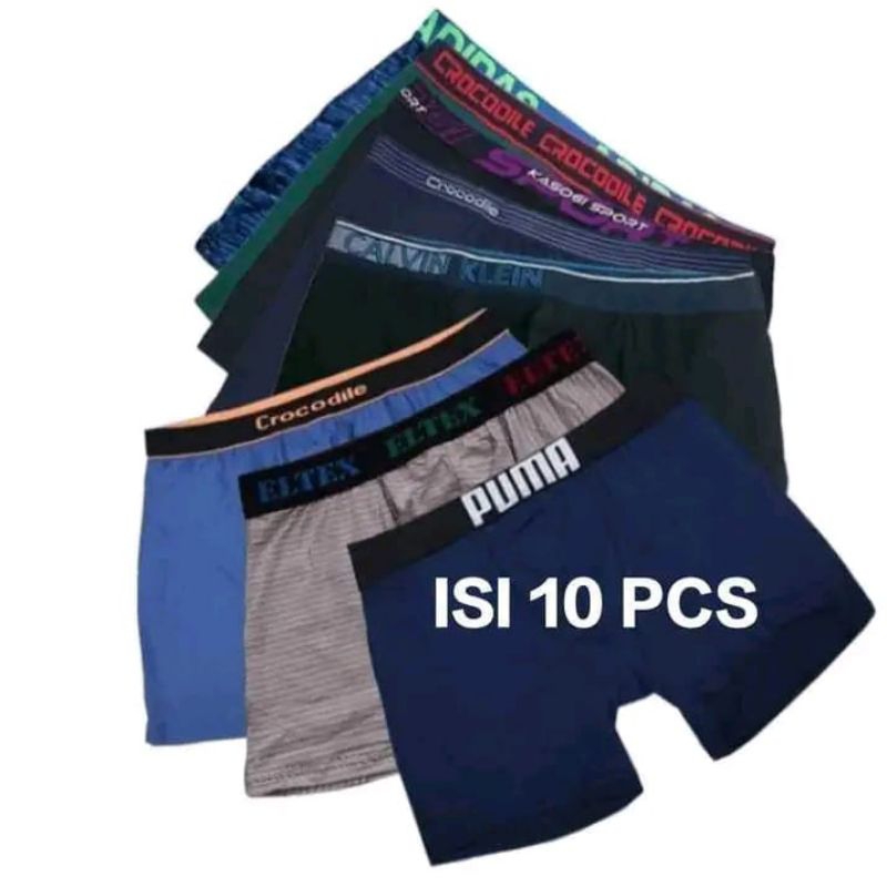 10 pcs celana dalam boxer /boxer premium /boxer katun/Celana dalam boxer