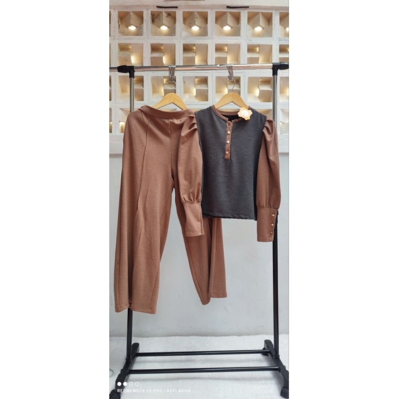 set celana bahan knit premium merk bettina