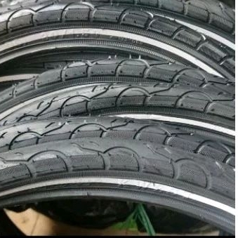 Ban luar sepeda 20 x 1.50 kenda kwest reflektor hitam list putih