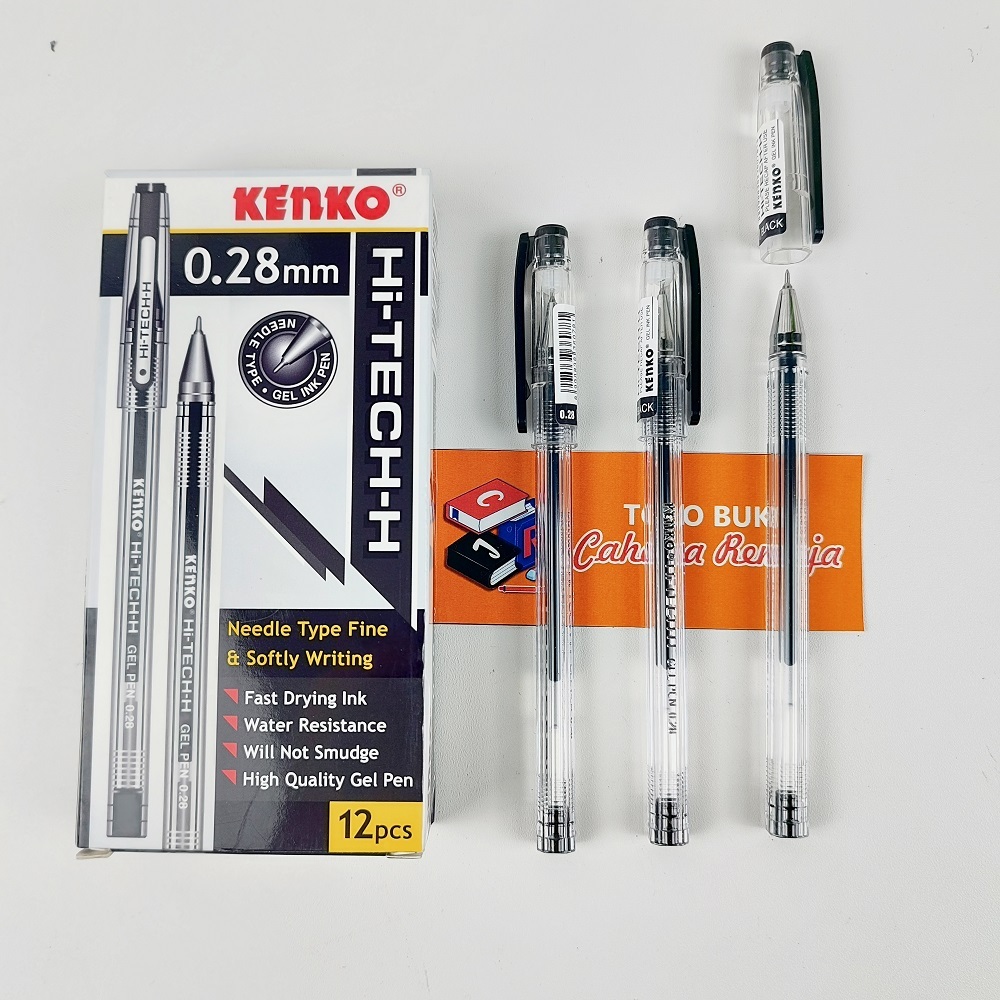 

Ballpoint Kenko 1Box isi 12pcs Pulpen Gel HiTech H 0.28mm Pena Soft