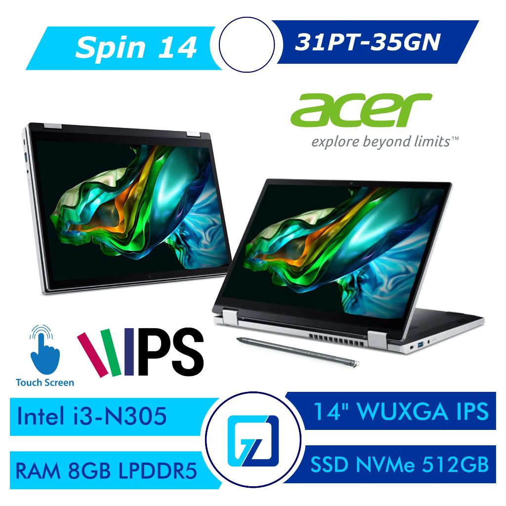 ACER ASPIRE 3 SPIN A3SP14-31PT-35GN INTEL i3 N305 8/512GB 14" WUXGA TOUCH WIN11