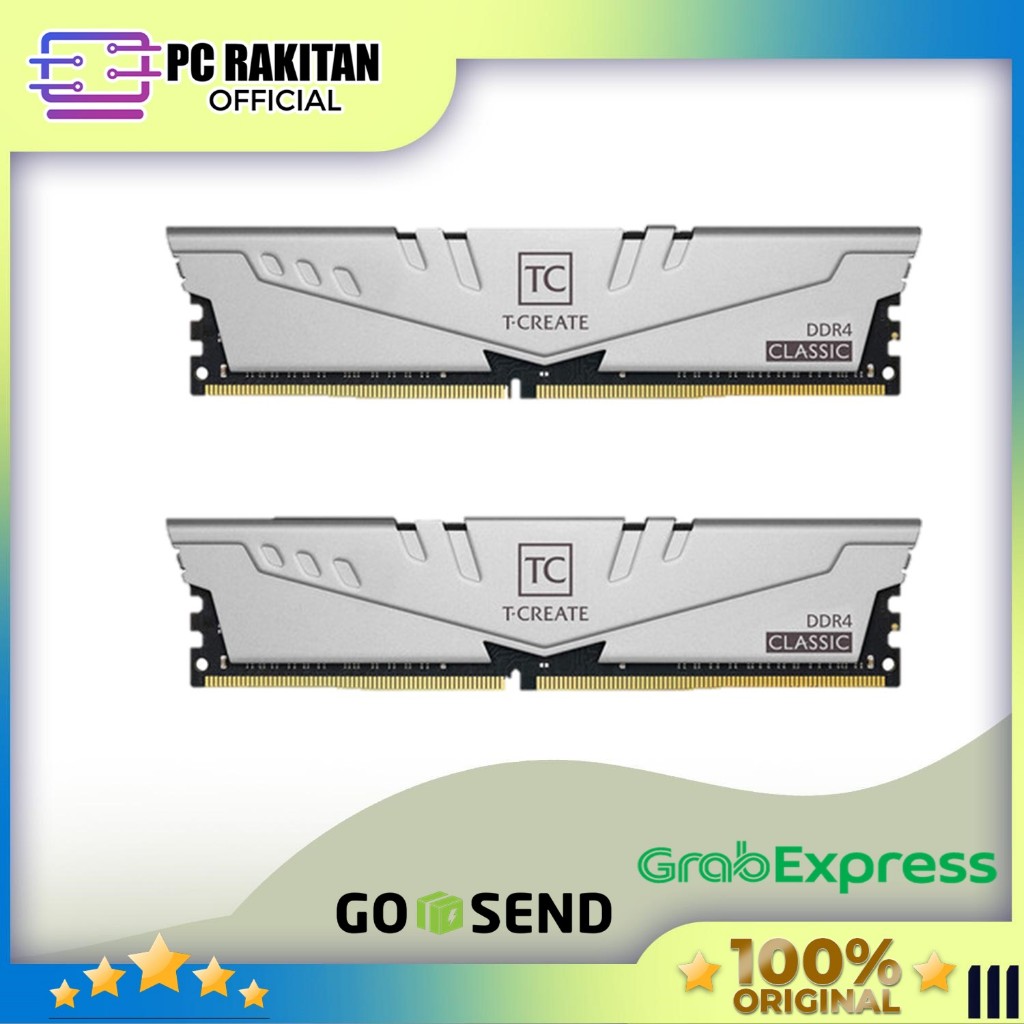 TEAM T-CREATE CLASSIC RAM LONGDIMM DDR4 16GB (8GBX2) 3200MHZ SILVER