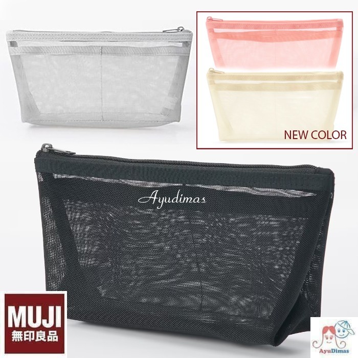 

MUJI Nylon Mesh Pen Case with Gusset - tempat pensil