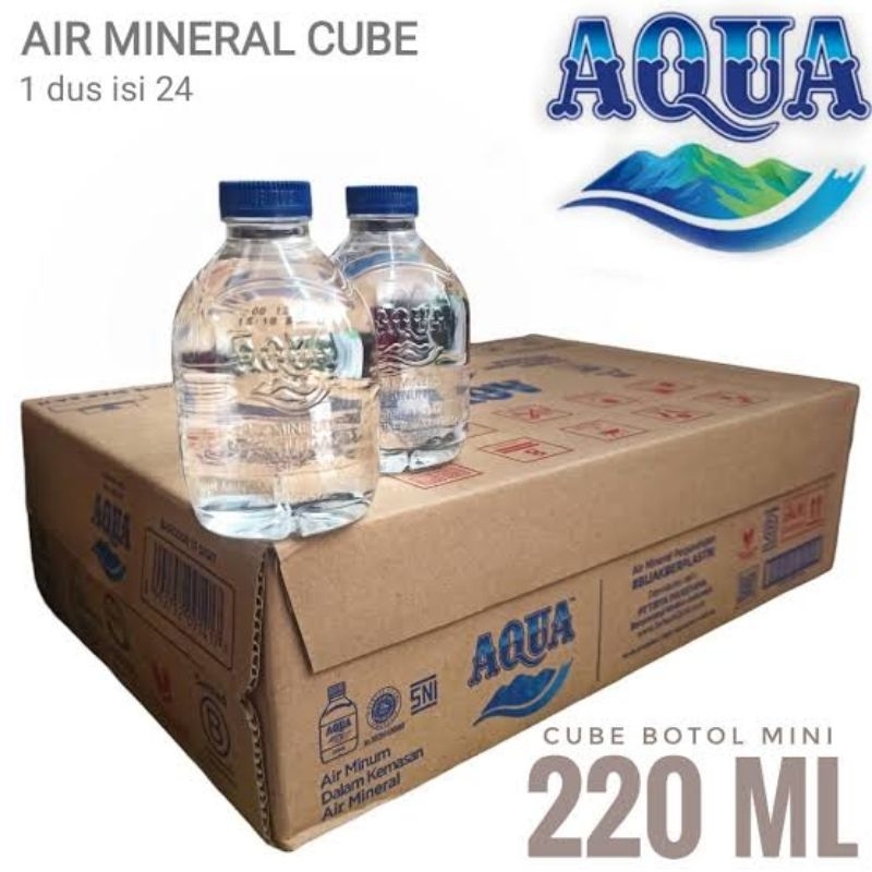 

Aqua Cube 220ml isi 24btl ( KUSUS OJOL & KARGO )