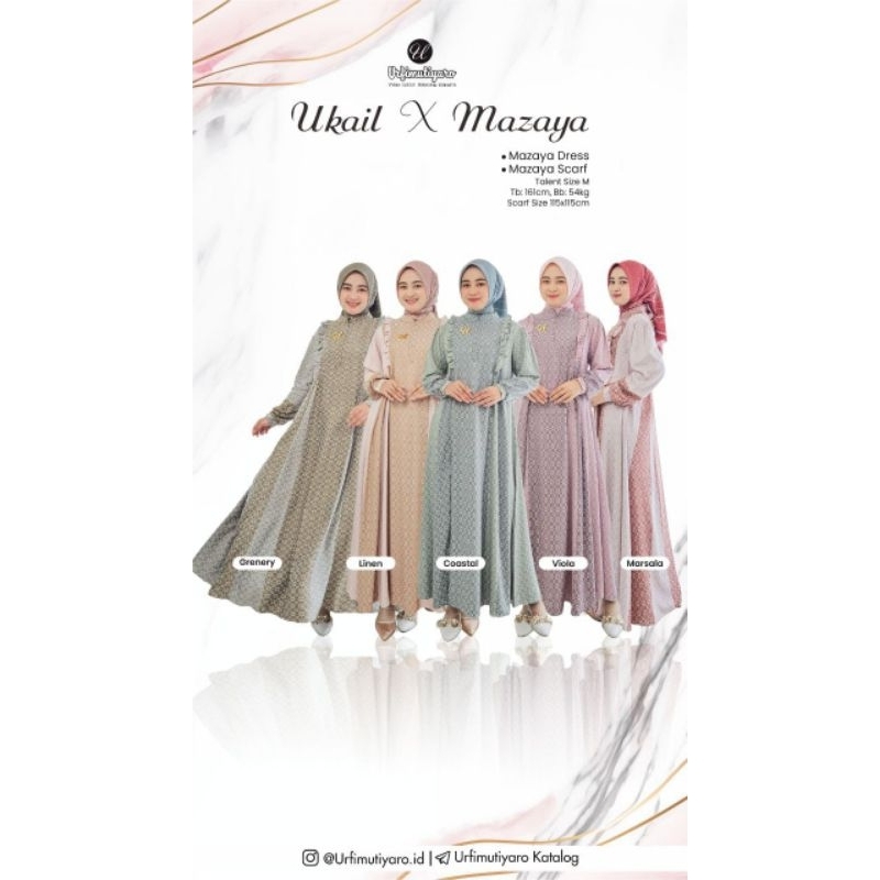 MAZAYA DRESS BY URFIMUTIYARO TERBARU BAJU COUPLE SERAGAM KELUARGA