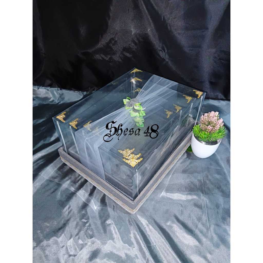 Box hantaran seserahan Pernikahan tempat parsel perhiasan mika lamaran