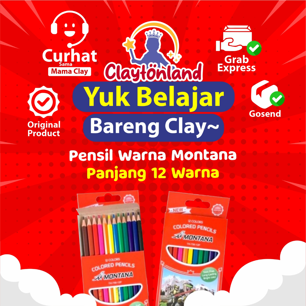 

Pensil Warna Montana Panjang 12 Warna / Color Pencil Montana