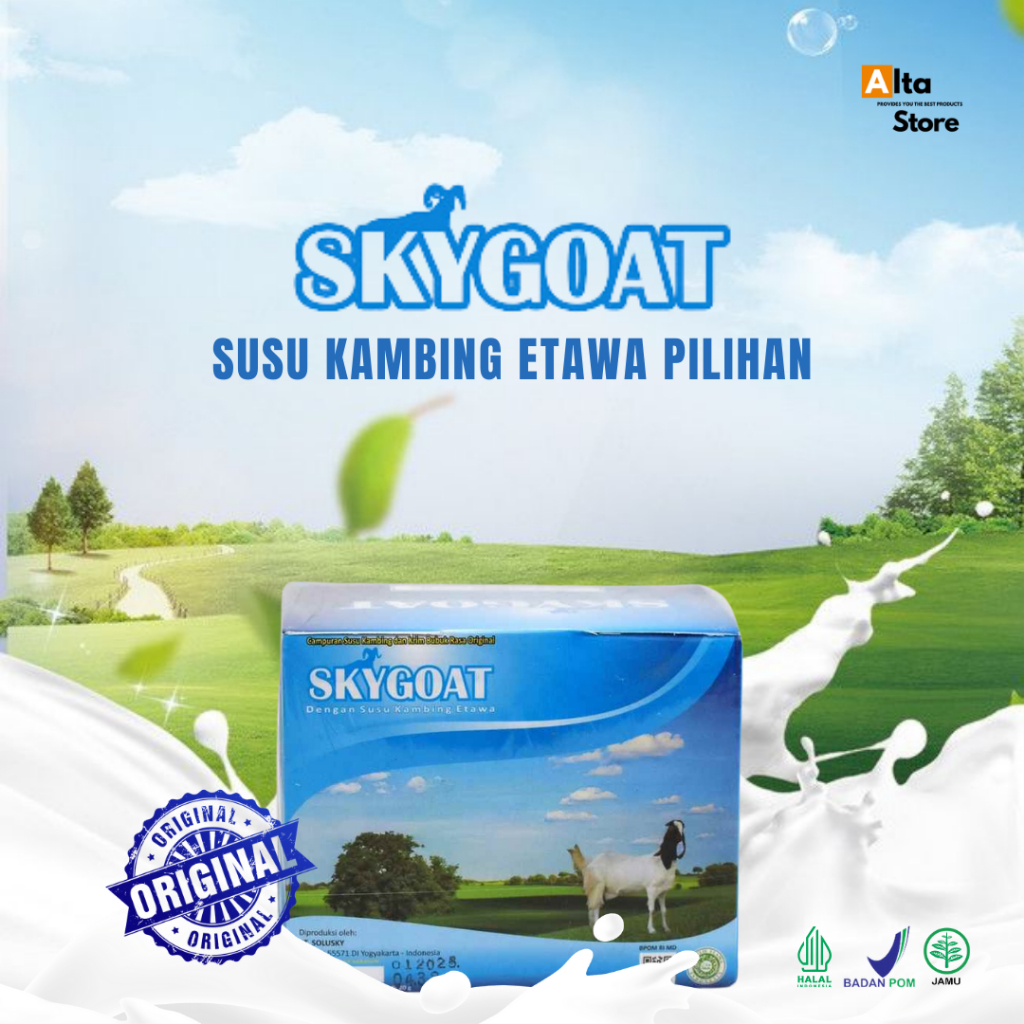 

SKYGOT - Susu Kambing Etawa Murni Full Cream- Bantu Atasi Nyeri Sendi, Rematik, Asam Urat, dan Menjaga Kesehatan Tulang dan Sendi Isi 10 Sachet Rasa Vanila dan Coklat
