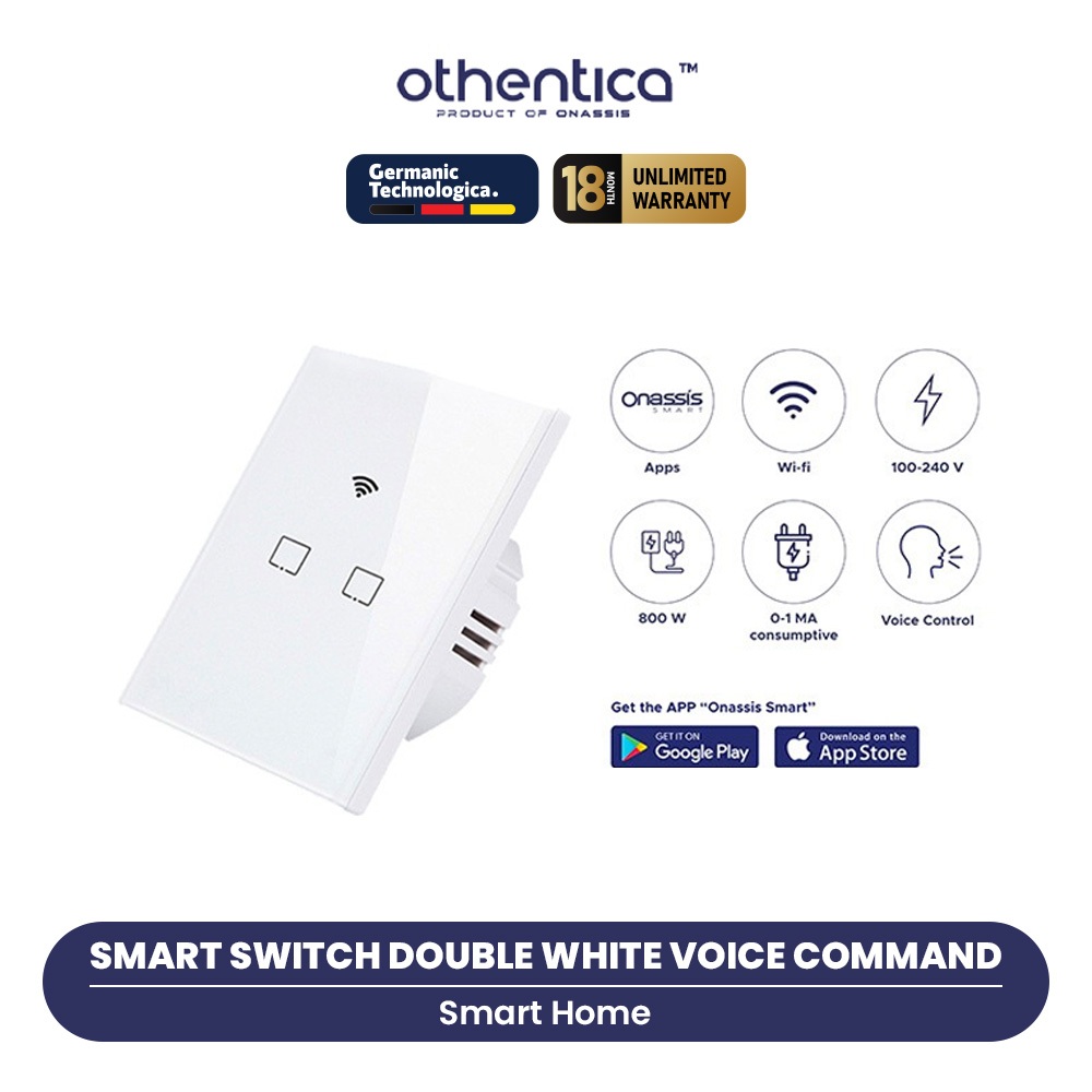 Othentica Smart Switch Double White Voice Command
