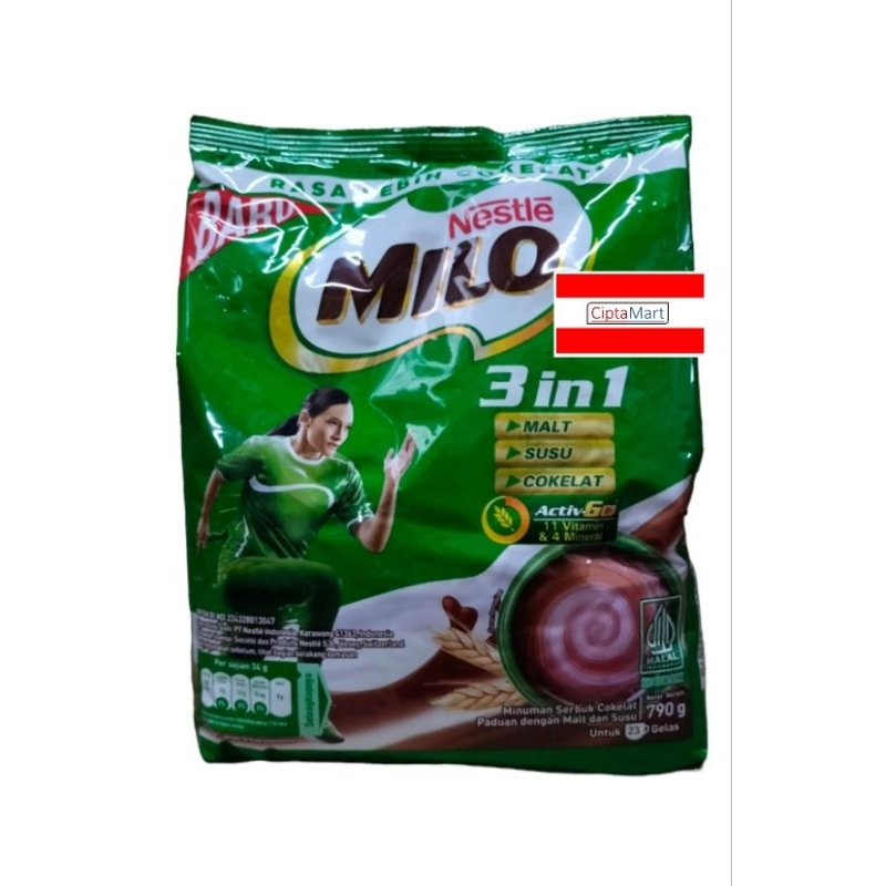 

Nestle Milo 3in1 780gr Minuman Serbuk Cokelat