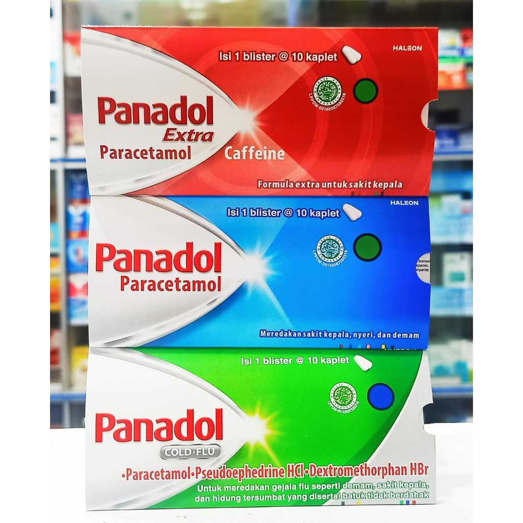 Panadol 𝟏 𝐒𝐓𝐑𝐈𝐏 𝐈𝐒𝐈 𝟏𝟎 𝐊𝐀𝐏𝐋𝐄𝐓 Merah/Biru/Hijau - Meredakan Demam, Sakit Kepala, Batuk dan Pilek